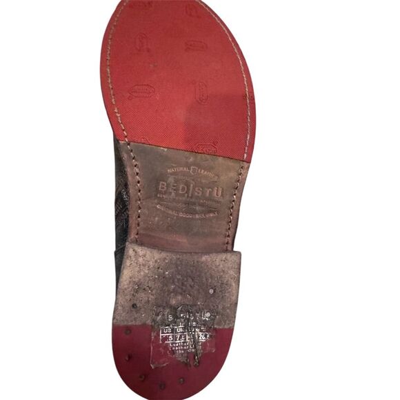 EUC Bed Stu Becca Women's Ankle Booties Black Distressed Leather Size 8.5 - Picture 5 of 6